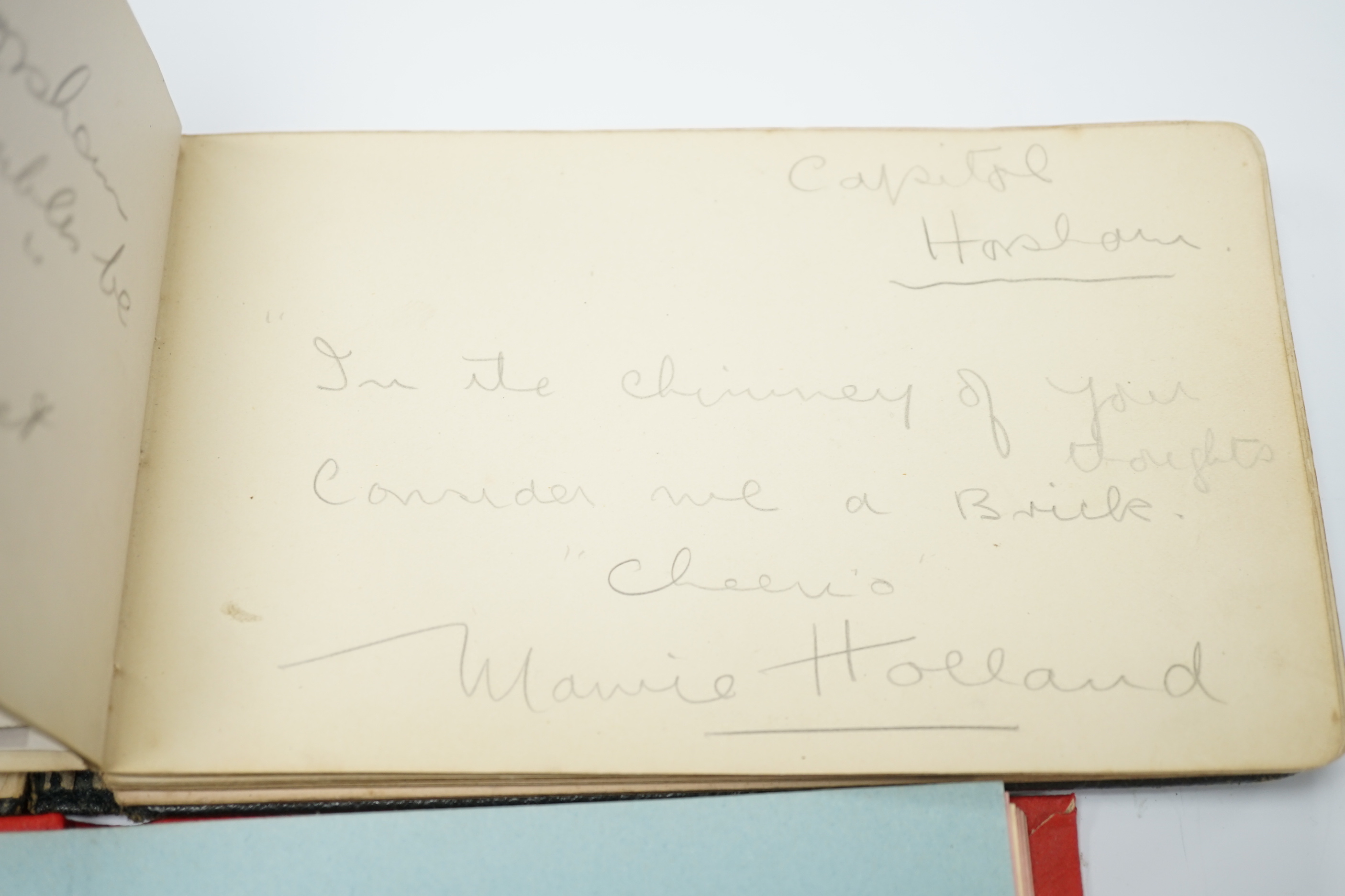 Two autograph albums comprising 1932-33 County Cricket Final, signatures and another album including Bjorn Borg